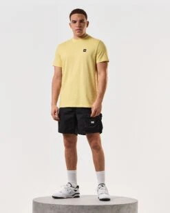 Weekend Offender Cannon Beach T-Shirt Butter Yellow -Warm Knit Wear Sales TSSS2401 CANNON BEACH BUTTER 5229 MODEL