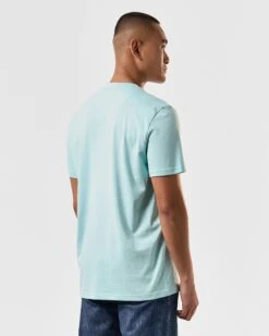 Weekend Offender Cannon Beach T-Shirt Celeste Green -Warm Knit Wear Sales TSSS2401 CANNON BEACH CELESTE 4050 MODEL