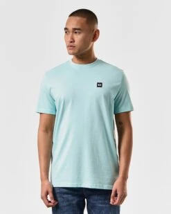 Weekend Offender Cannon Beach T-Shirt Celeste Green -Warm Knit Wear Sales TSSS2401 CANNON BEACH CELESTE 4052 MODEL