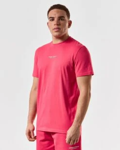 Weekend Offender Millergrove T-Shirt Anthurium Pink/Nectar Pink -Warm Knit Wear Sales TSSS2402 MILLERGROVE ANTHURIUM 5370 MODEL