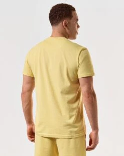 Weekend Offender Millergrove T-Shirt Butter Yellow/Navy -Warm Knit Wear Sales TSSS2402 MILLERGROVE BUTTER 5185 MODEL