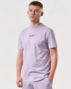Weekend Offender Millergrove T-Shirt Periwinkle/Bright Navy -Warm Knit Wear Sales TSSS2402 MILLERGROVE PERIWINKLE 6034 MODEL