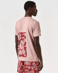 Weekend Offender Noosa T-Shirt Blaze Red Rain Camo -Warm Knit Wear Sales TSSS2410 NOOSA CAMO BLAZE RAIN 6905