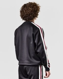 Weekend Offender Gou Taped Neck Track Top Black -Warm Knit Wear Sales TTAW2301 GOU BLACK 1489 MODEL