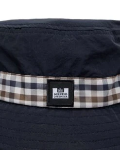 Weekend Offender Queensland Bucket Hat Navy / Mid House Check -Warm Knit Wear Sales WOACC01 QUEENSLAND NAVY MIDHOUSE CHECK 10266
