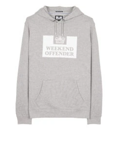Weekend Offender HM Service Classic Hoodie Grey Marl - Plus Size