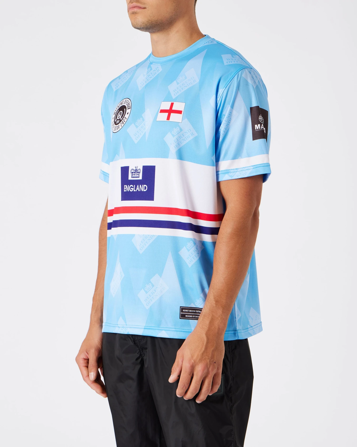 Weekend Offender England Football Shirt Blue 3 Weekend Offender England Football Shirt Blue - Image 3