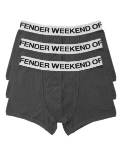 Weekend Offender Boxer Shorts Pack Of 3 Dark Charcoal