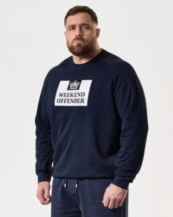Weekend Offender Penitentiary Classic Sweatshirt Navy - Plus Size -Warm Knit Wear Sales WOSW370X PENITENTIARY NAVY 8271 PLUS
