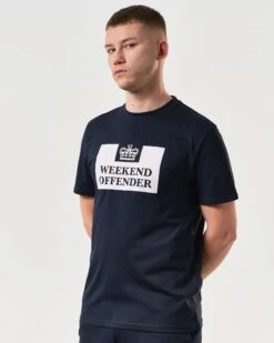 Weekend Offender Prison Classic T-Shirt Navy -Warm Knit Wear Sales WOTS100 PRISON NAVY 6045 MODEL