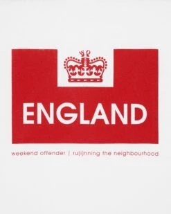 Weekend Offender Country Series England T-Shirt White/Red -Warm Knit Wear Sales WSCS2PT 01 WS ENGLAND WHITE R 0876