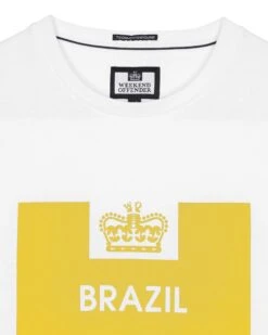 Weekend Offender Country Series Brazil T-Shirt White/Yellow -Warm Knit Wear Sales WSCS2PT 07 WS BRAZIL WHITE 0894
